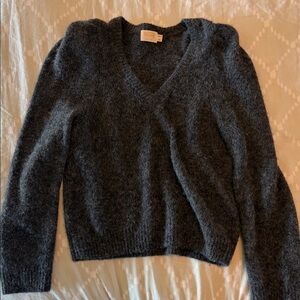 Soft V-Neck Women's Sweater - Charcoal